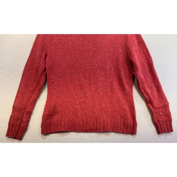 Woolrich Womens Cable Knit Sweater Small Soft Ruby Heather - Picture 11 of 12